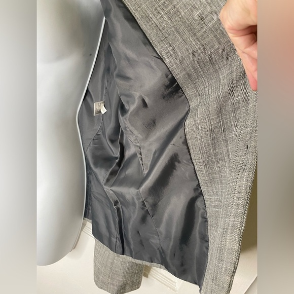 ALEX MARIE Women's Gray  Business Office Blazer Jacket with Black Buttons - Picture 7 of 11